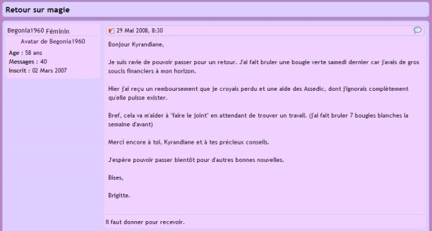 magie begonie retour argent