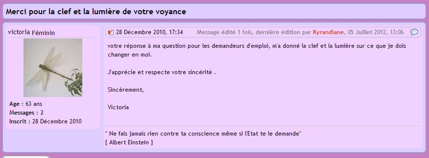 retour de voyance de victoria 